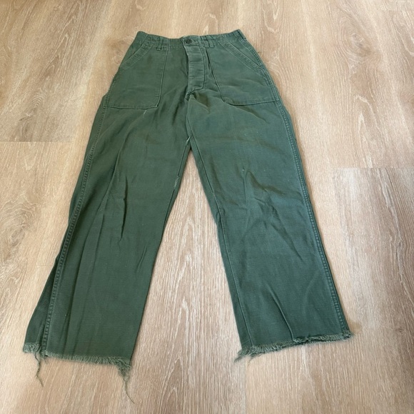 26” waist distressed green pants high rise unique - Picture 3 of 16